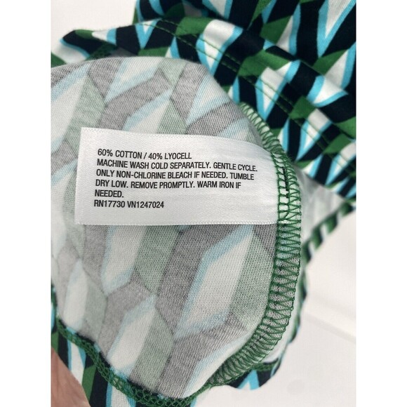 Diane Von Furstenberg For Target Crewneck Arrow Geo Green Long Sleeve Top 4X NEW - Picture 6 of 6